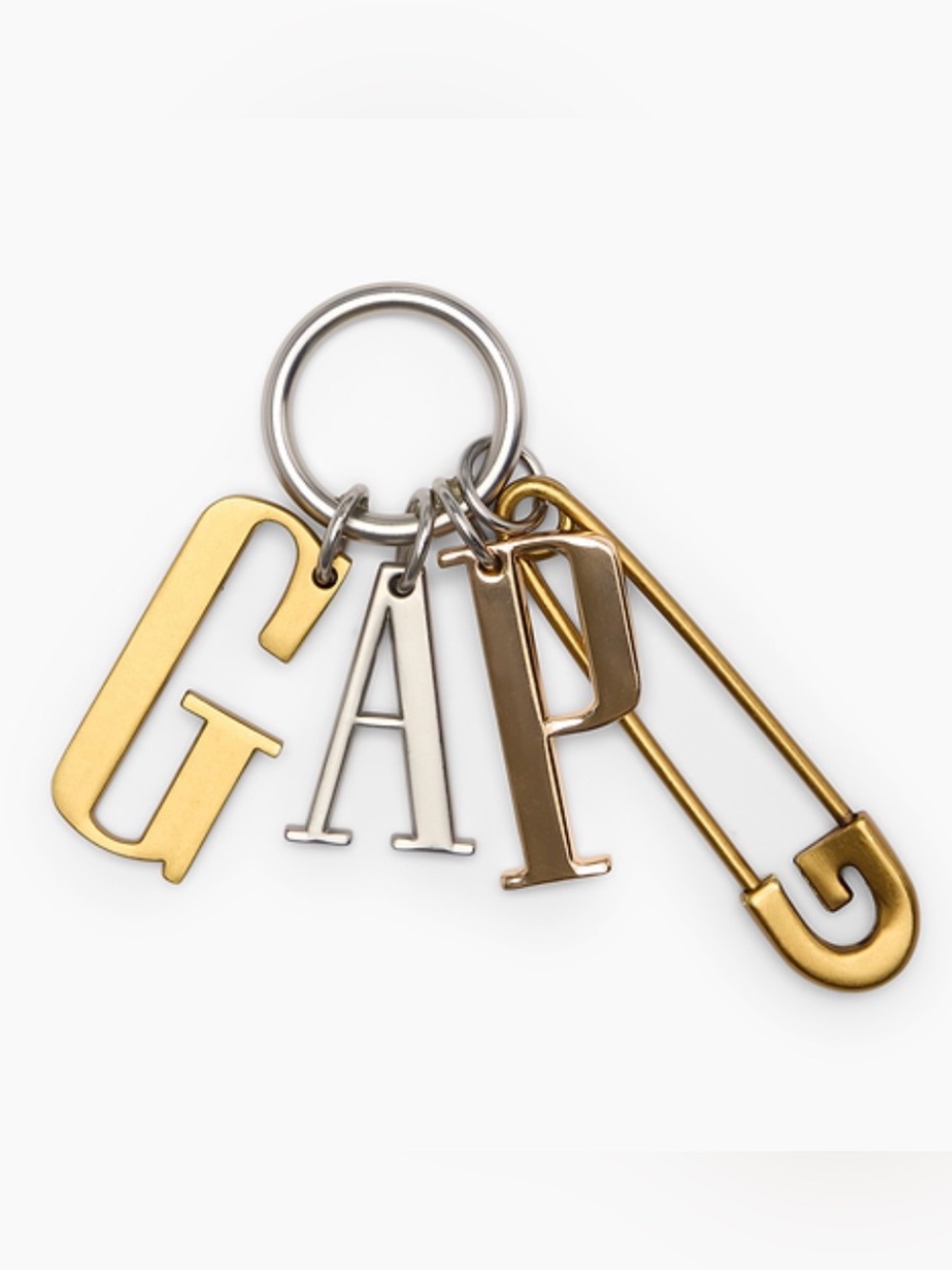 New GAP NYC Exclusive Metal Bag Charm Keychain Safety Pin